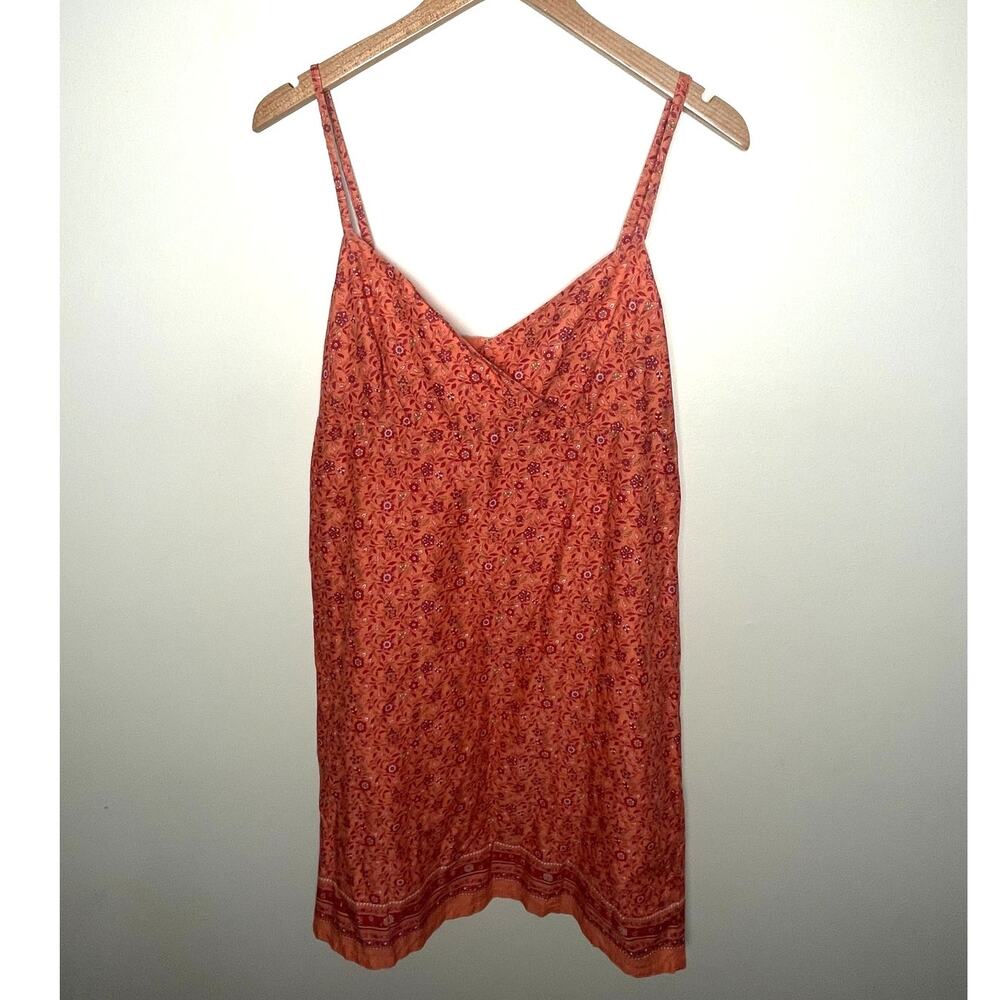 VTG Old Navy y2K Orange Ditzy Floral Babydoll Dress Beach Lizzie Mean Girls twee